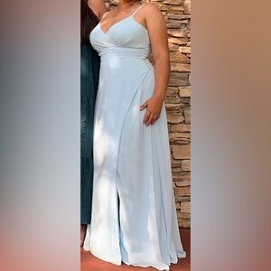 Azazie Sky Blue Bridesmaid Maxi Dress